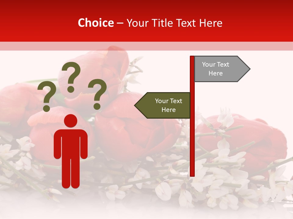 Beauty Red Bouquet PowerPoint Template