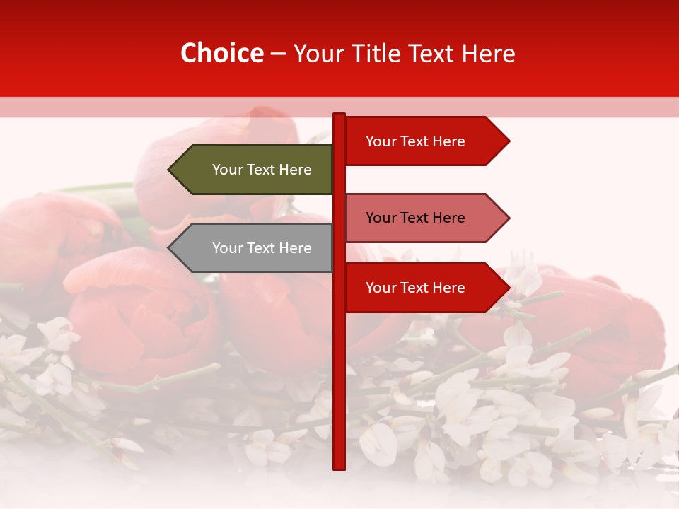 Beauty Red Bouquet PowerPoint Template