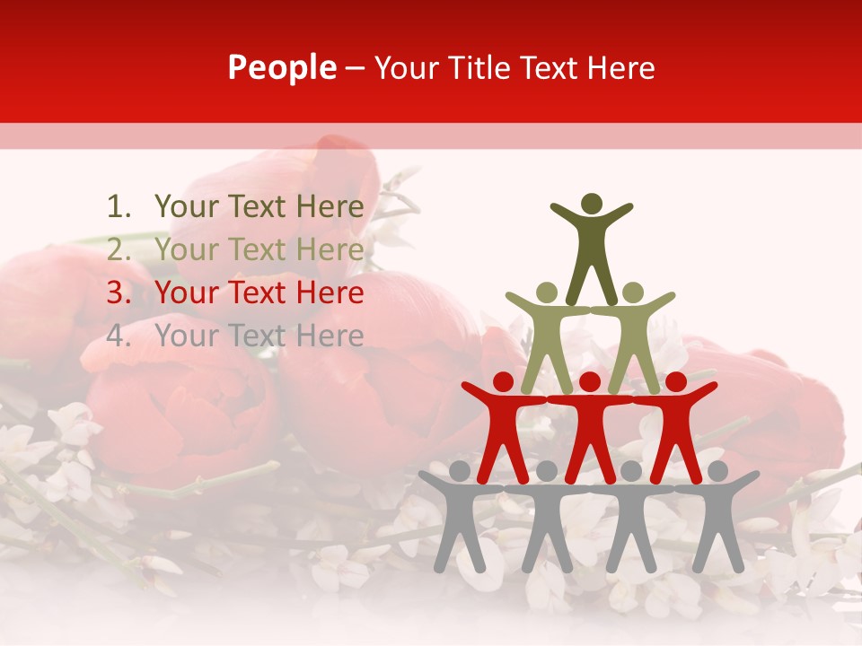Beauty Red Bouquet PowerPoint Template
