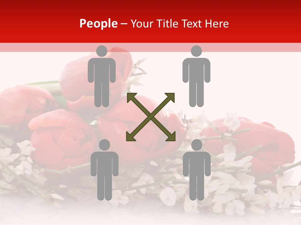 Beauty Red Bouquet PowerPoint Template