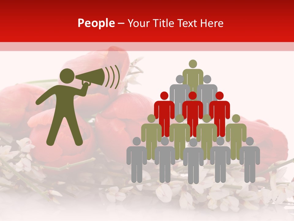 Beauty Red Bouquet PowerPoint Template