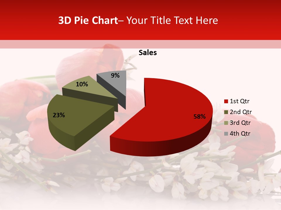 Beauty Red Bouquet PowerPoint Template