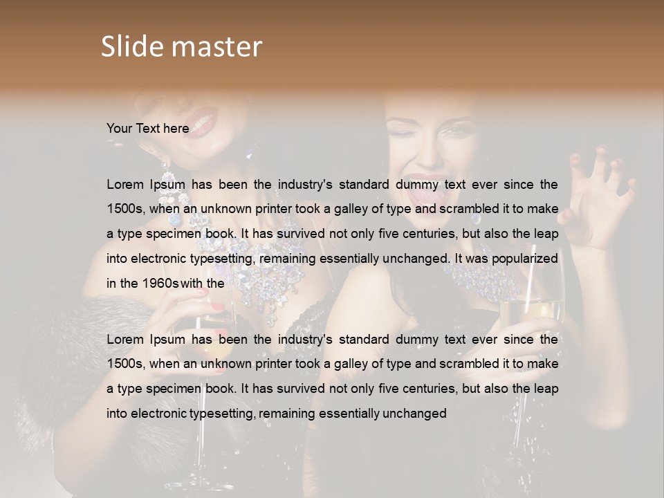 Female Happy Black PowerPoint Template