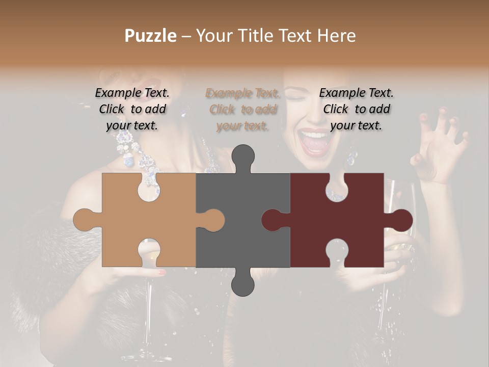 Female Happy Black PowerPoint Template