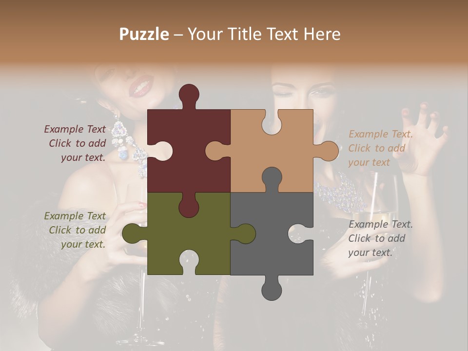 Female Happy Black PowerPoint Template