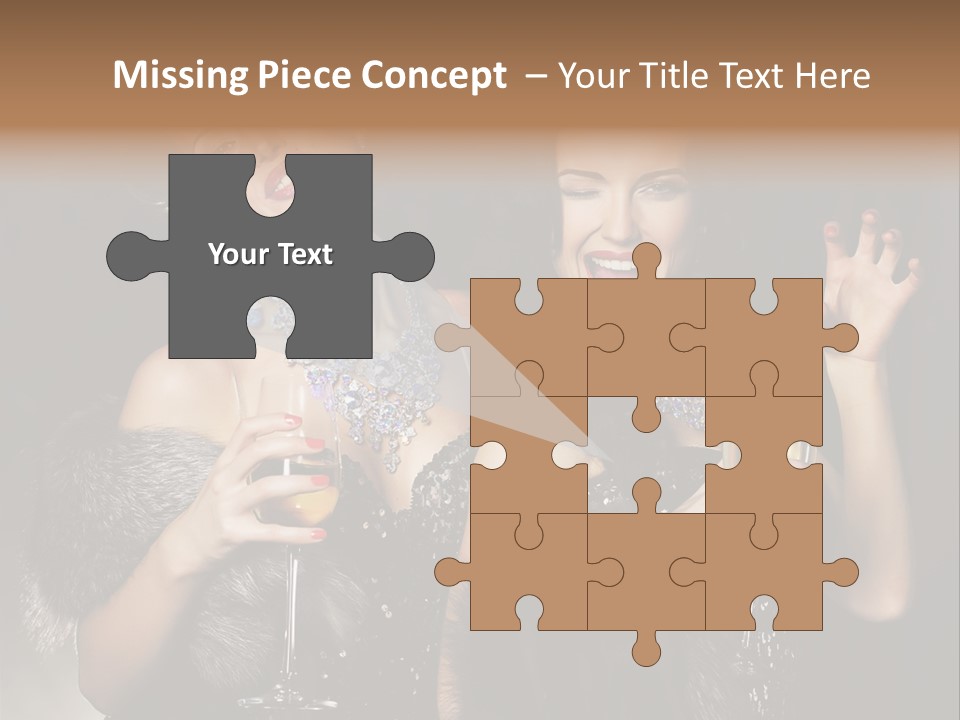 Female Happy Black PowerPoint Template