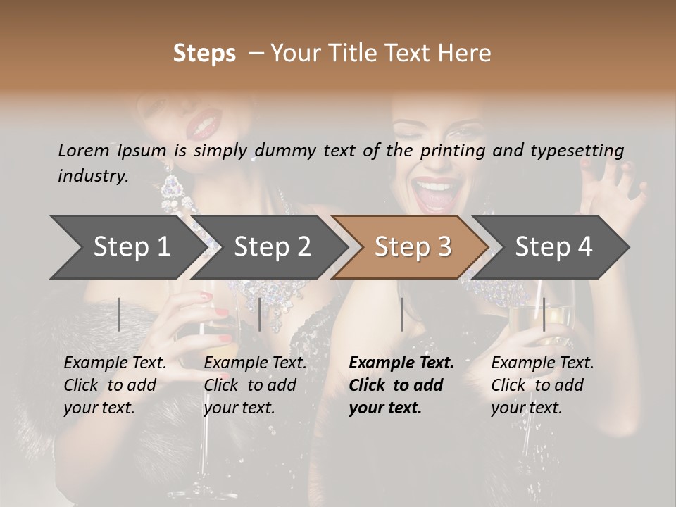 Female Happy Black PowerPoint Template