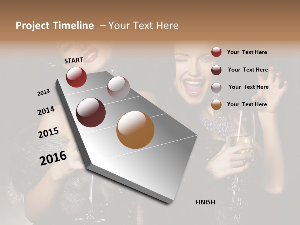 Female Happy Black PowerPoint Template