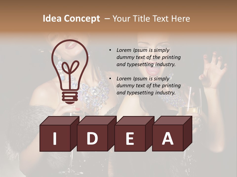 Female Happy Black PowerPoint Template