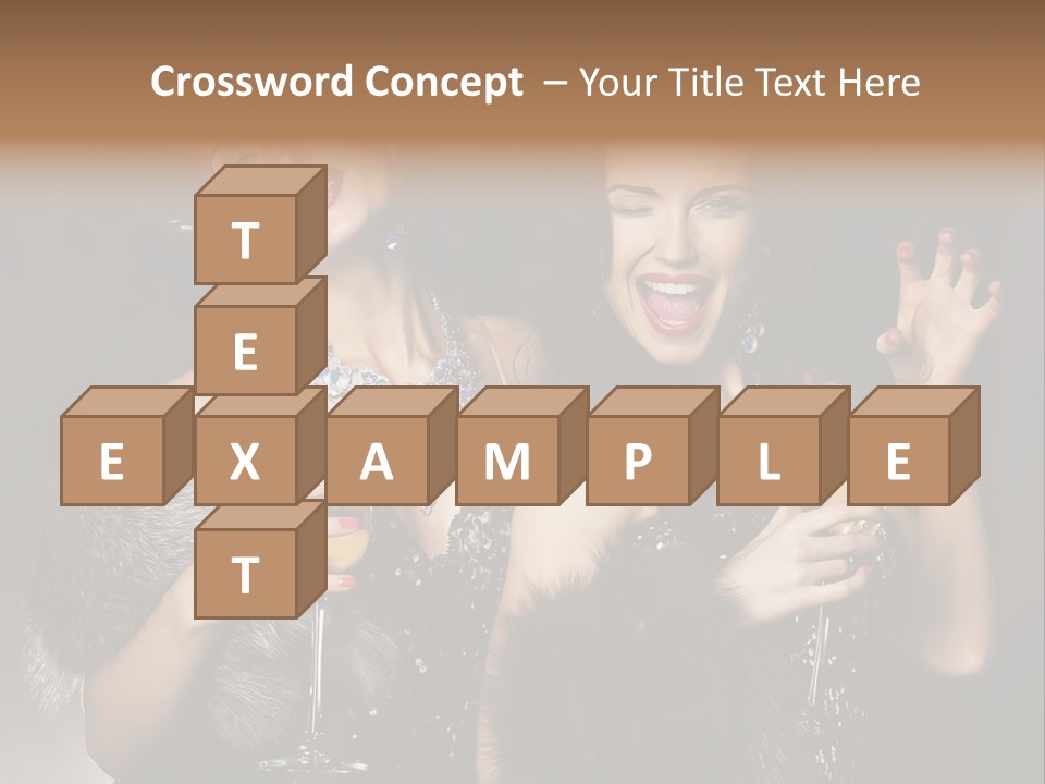 Female Happy Black PowerPoint Template