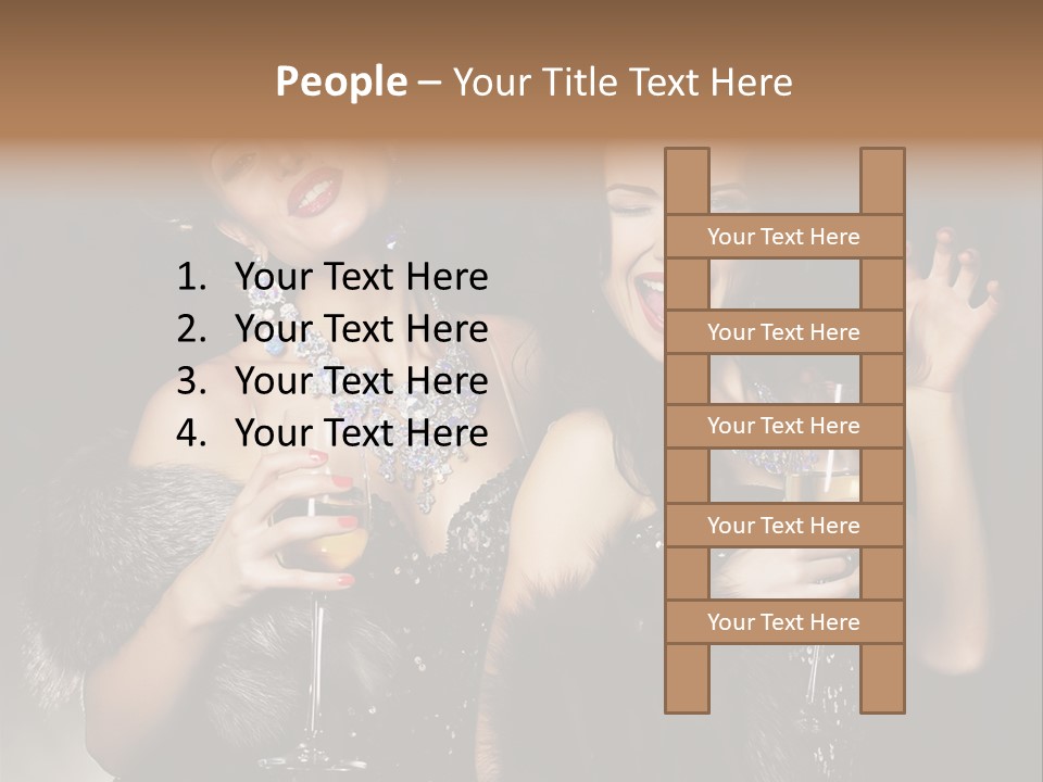 Female Happy Black PowerPoint Template