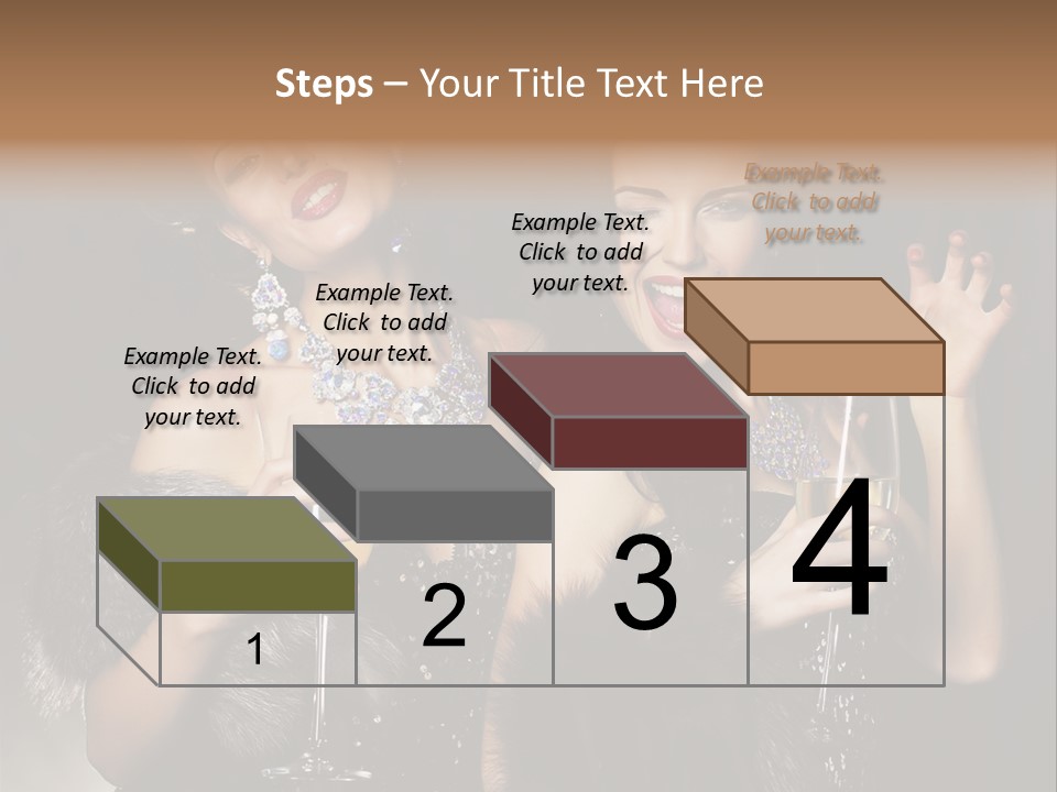 Female Happy Black PowerPoint Template