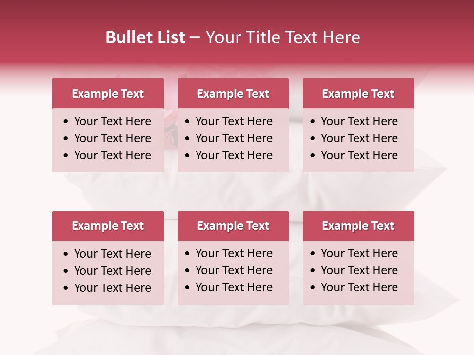 Softness Pillows Bedroom PowerPoint Template