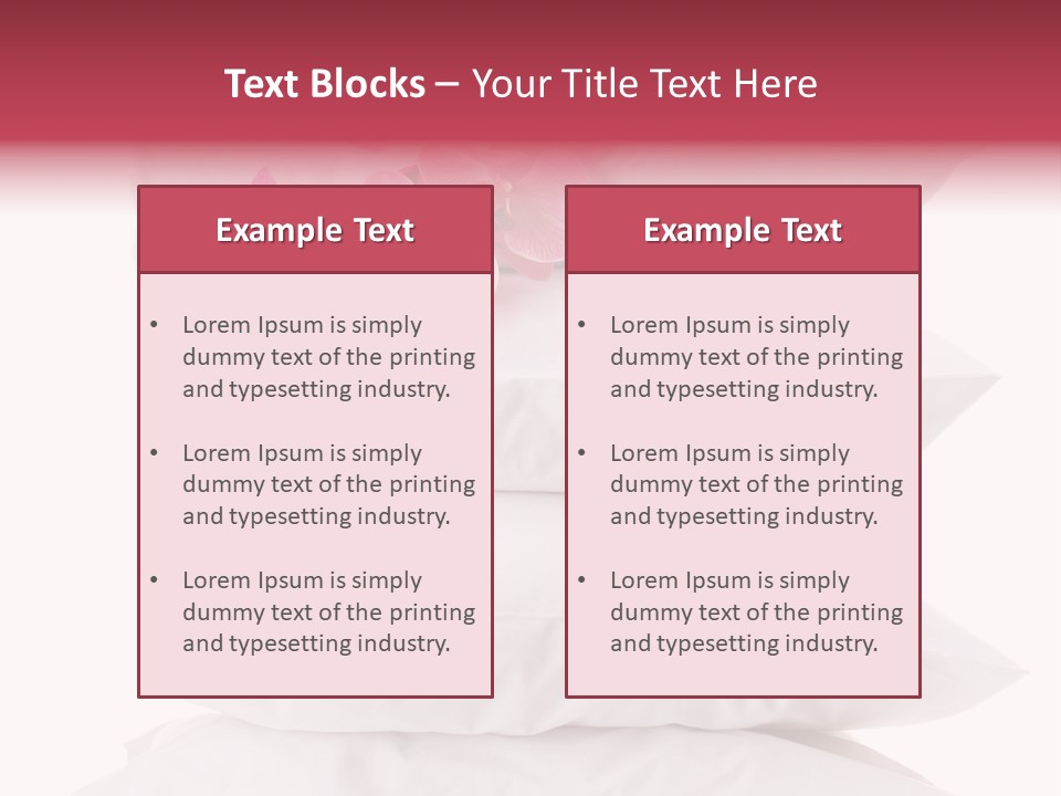 Softness Pillows Bedroom PowerPoint Template