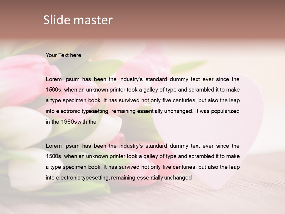 Gruss Geschenkkarte Blumenstrau PowerPoint Template