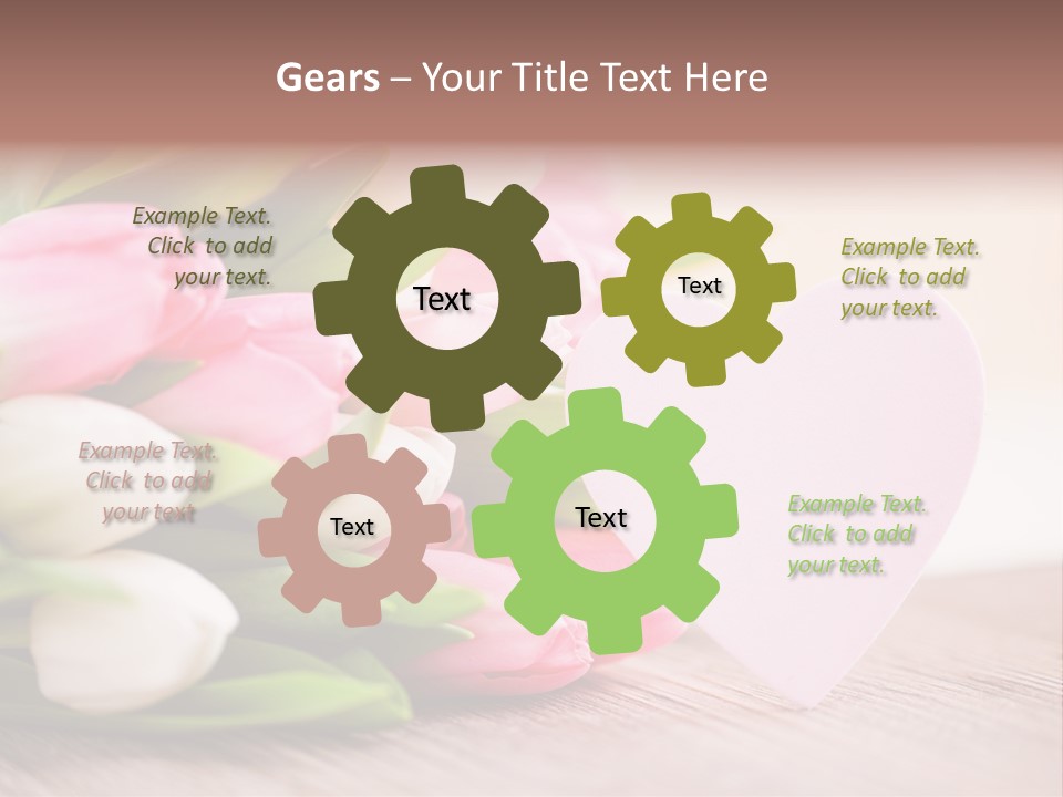 Gruss Geschenkkarte Blumenstrau PowerPoint Template
