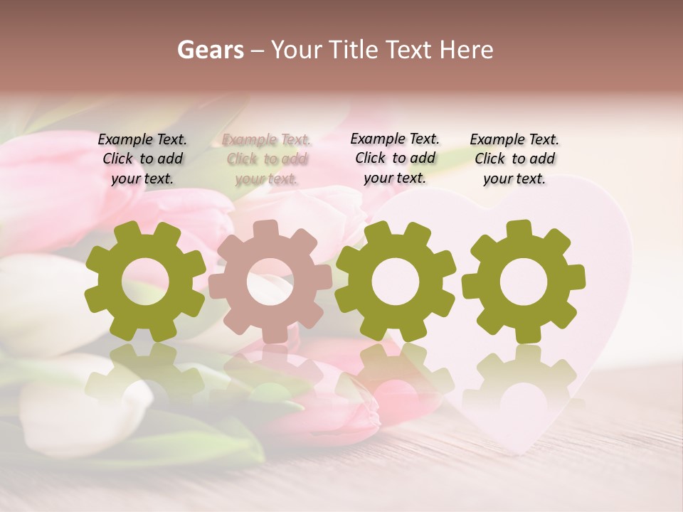 Gruss Geschenkkarte Blumenstrau PowerPoint Template