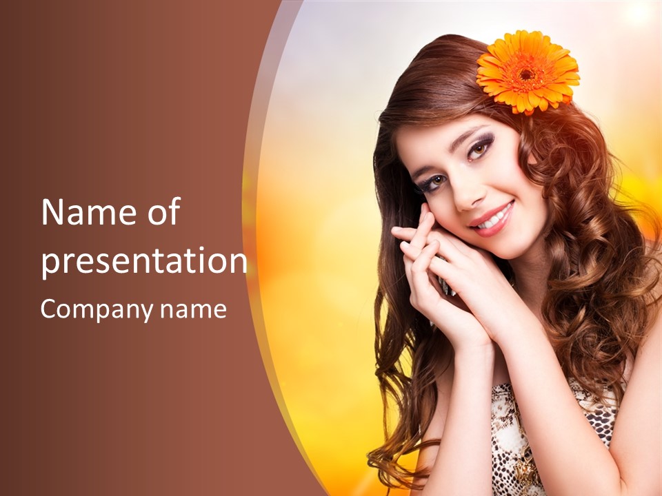 Hintergrund Ausstrahlung Frau PowerPoint Template