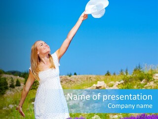 Outdoors Purple Meadow PowerPoint Template