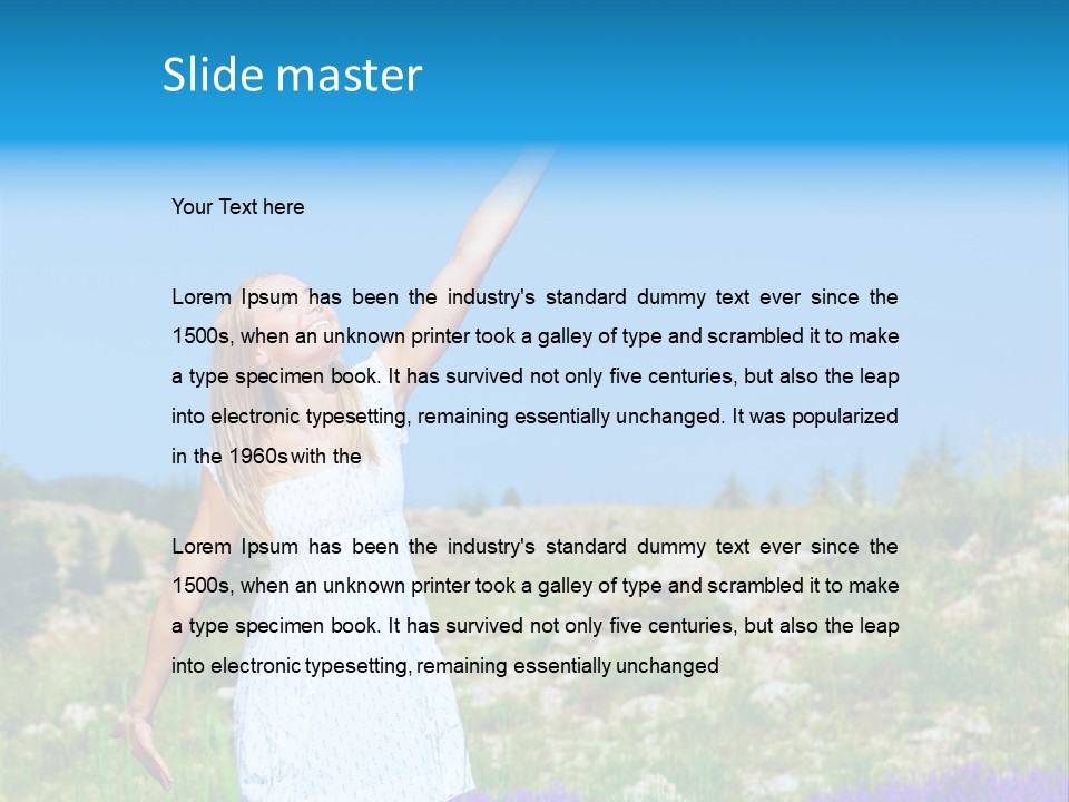 Outdoors Purple Meadow PowerPoint Template