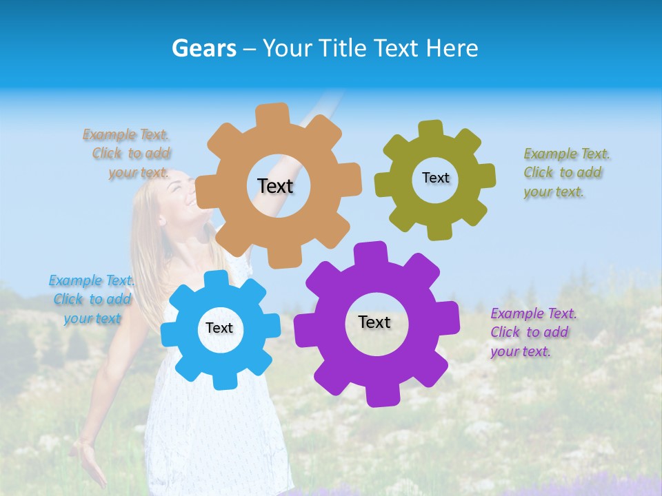 Outdoors Purple Meadow PowerPoint Template