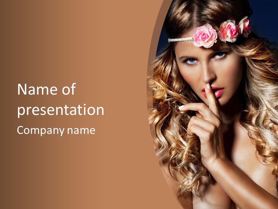 Make Up Beauty Blue Eyes PowerPoint Template