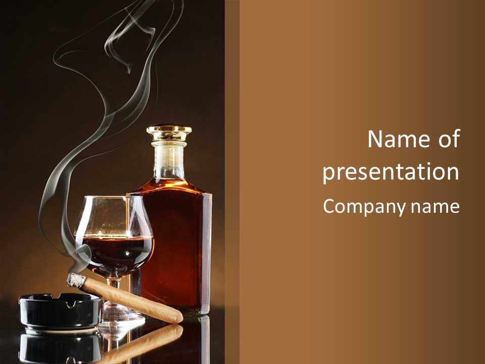 Beverage Cigar Whisky PowerPoint Template
