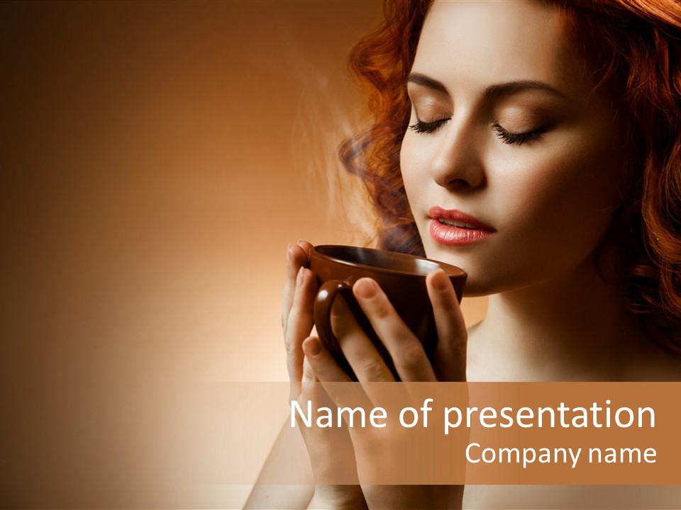 Brewed Female Girl PowerPoint Template