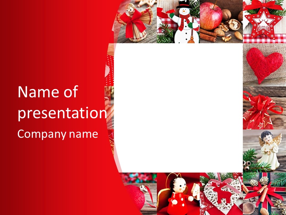 Weihnachtsschmuck Weihnachtsengel Rote PowerPoint Template