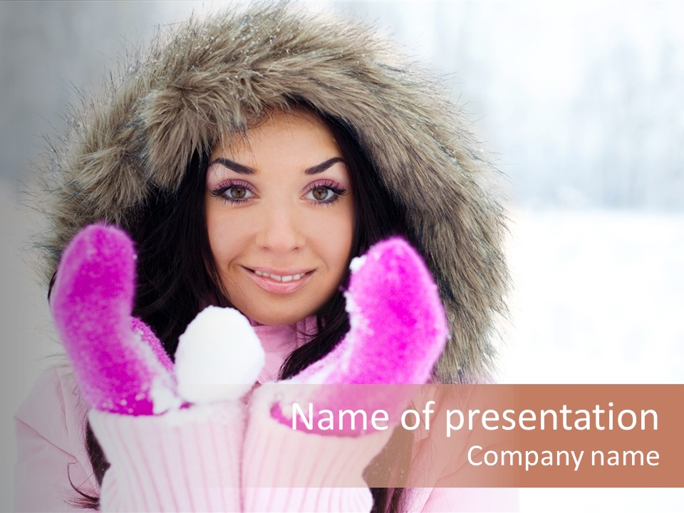 Brunette Outdoor Game PowerPoint Template