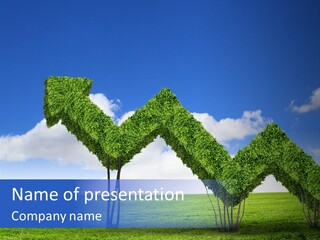 Closeup Grass Letters PowerPoint Template