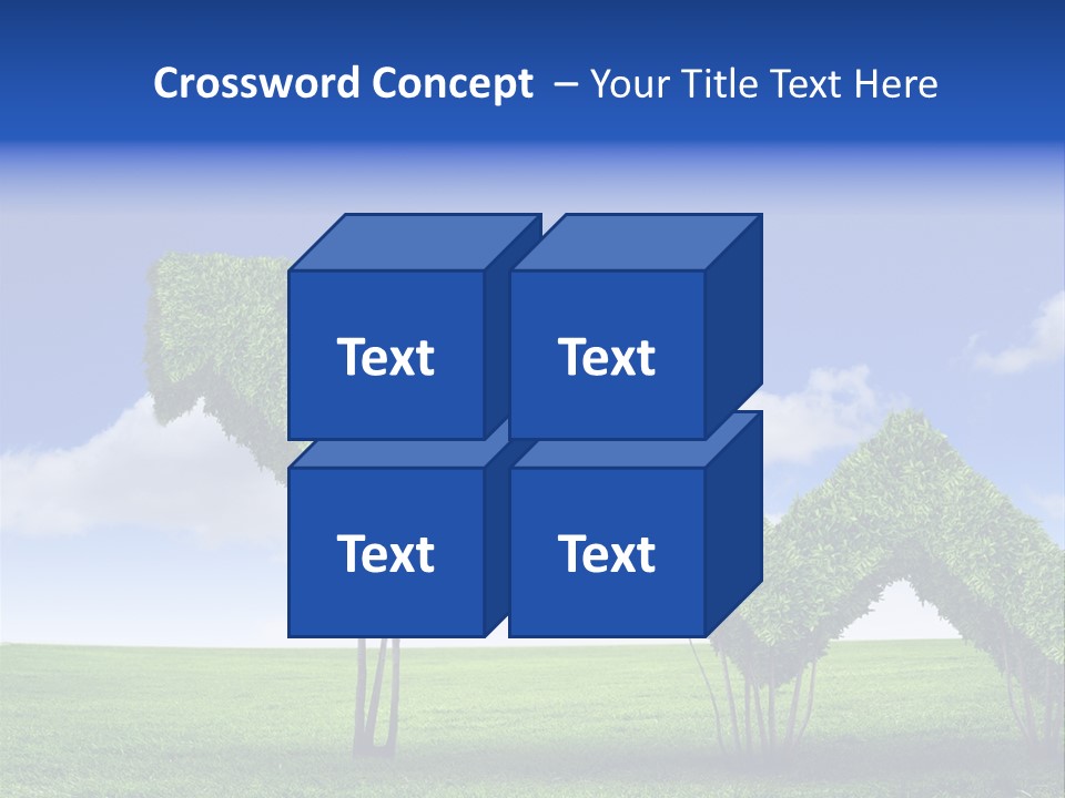 Closeup Grass Letters PowerPoint Template