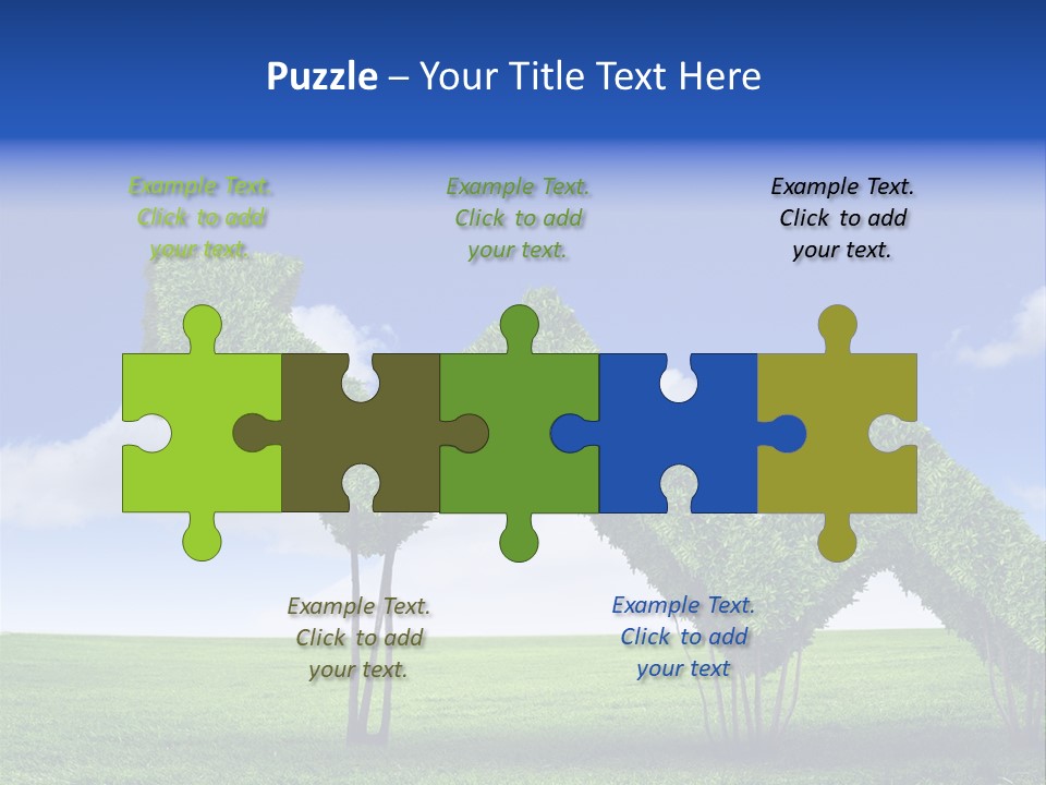 Closeup Grass Letters PowerPoint Template