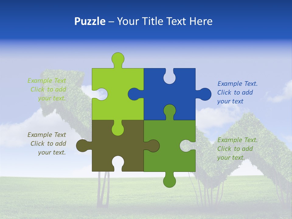 Closeup Grass Letters PowerPoint Template