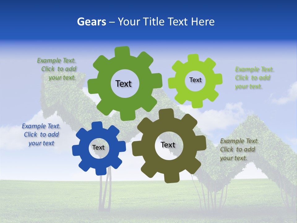 Closeup Grass Letters PowerPoint Template