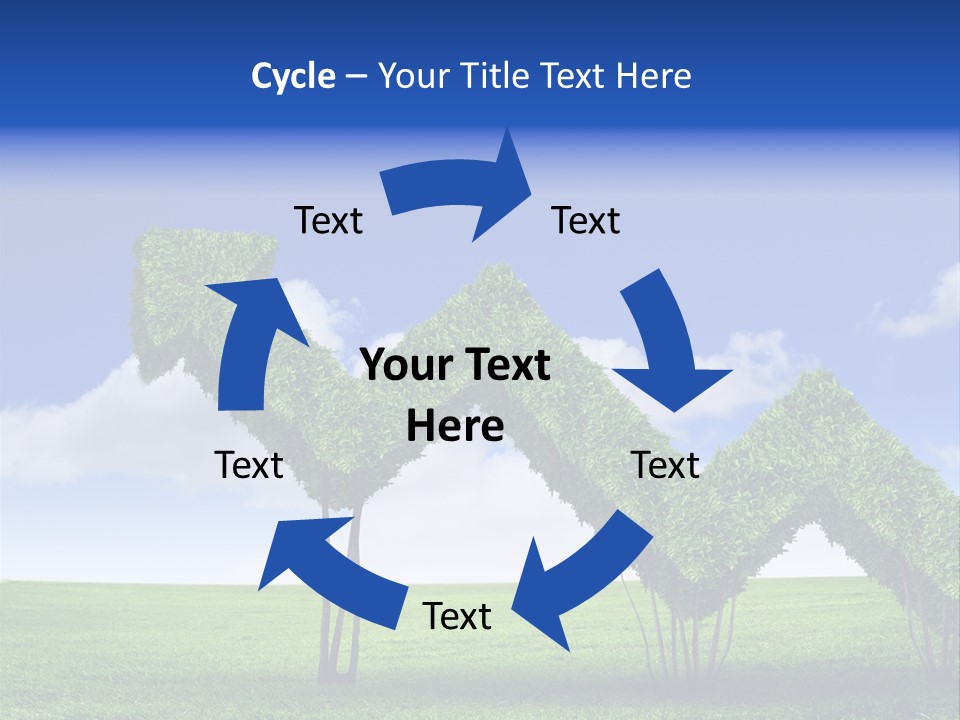 Closeup Grass Letters PowerPoint Template
