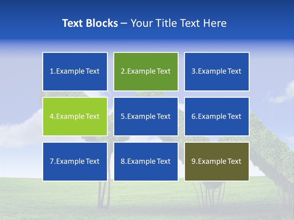 Closeup Grass Letters PowerPoint Template
