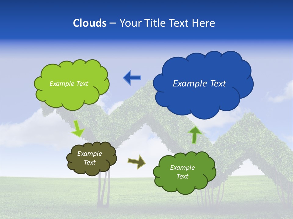 Closeup Grass Letters PowerPoint Template