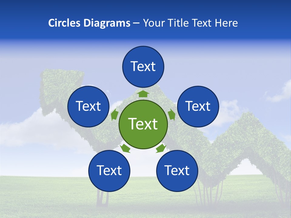 Closeup Grass Letters PowerPoint Template