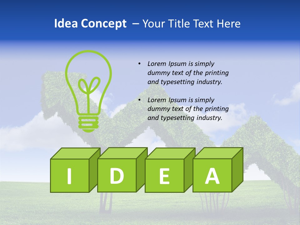 Closeup Grass Letters PowerPoint Template
