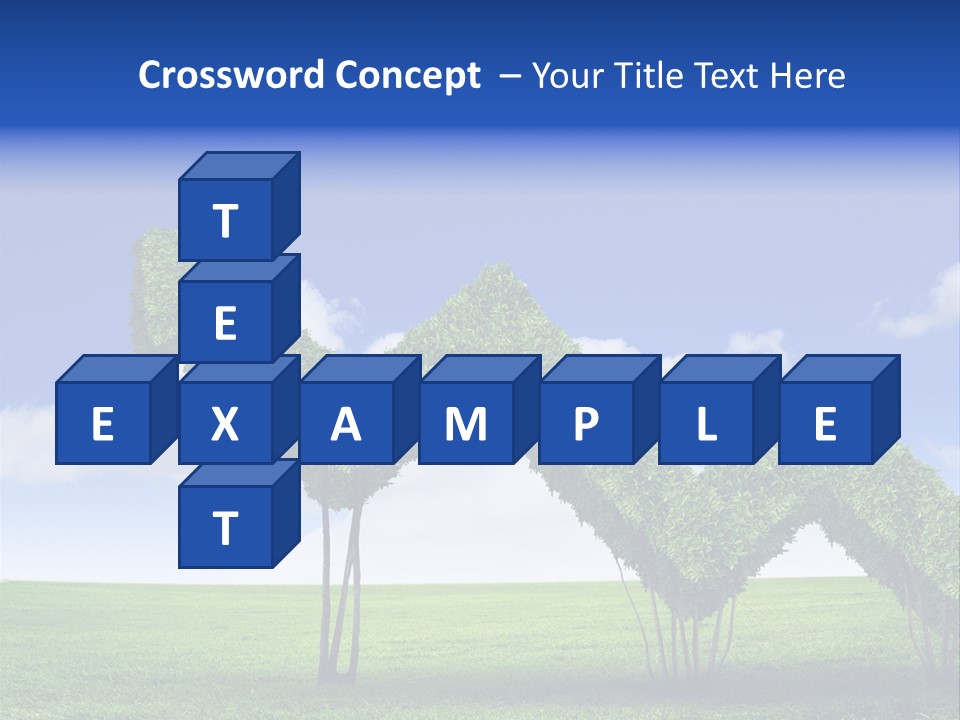 Closeup Grass Letters PowerPoint Template