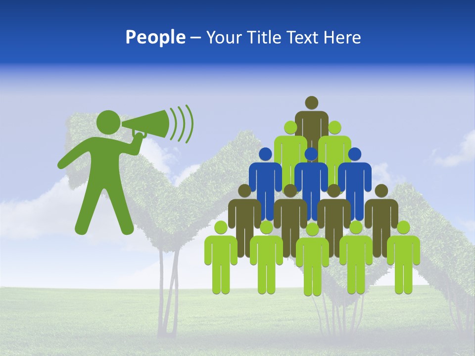 Closeup Grass Letters PowerPoint Template