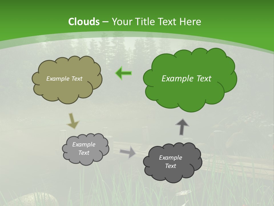 Kolorowy Stokrotka Chmura PowerPoint Template