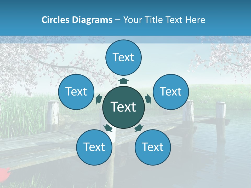 Ilustracja Pora Roku Molo PowerPoint Template