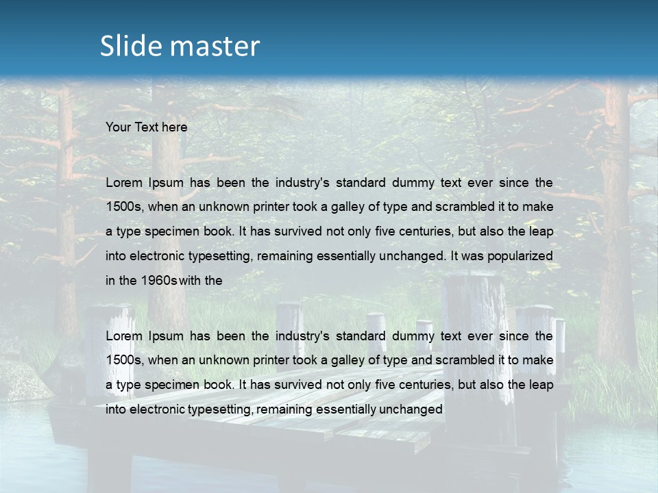 Sosna Drewniany Niebieski PowerPoint Template