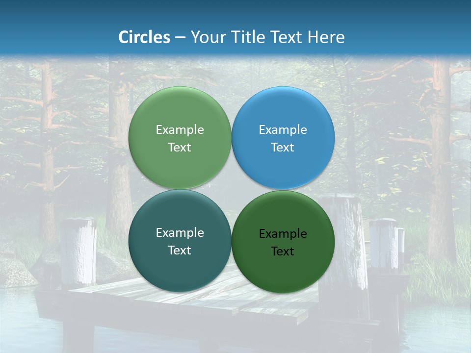 Sosna Drewniany Niebieski PowerPoint Template