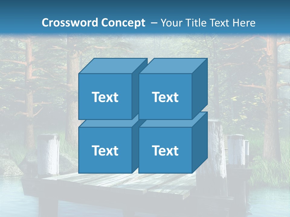 Sosna Drewniany Niebieski PowerPoint Template