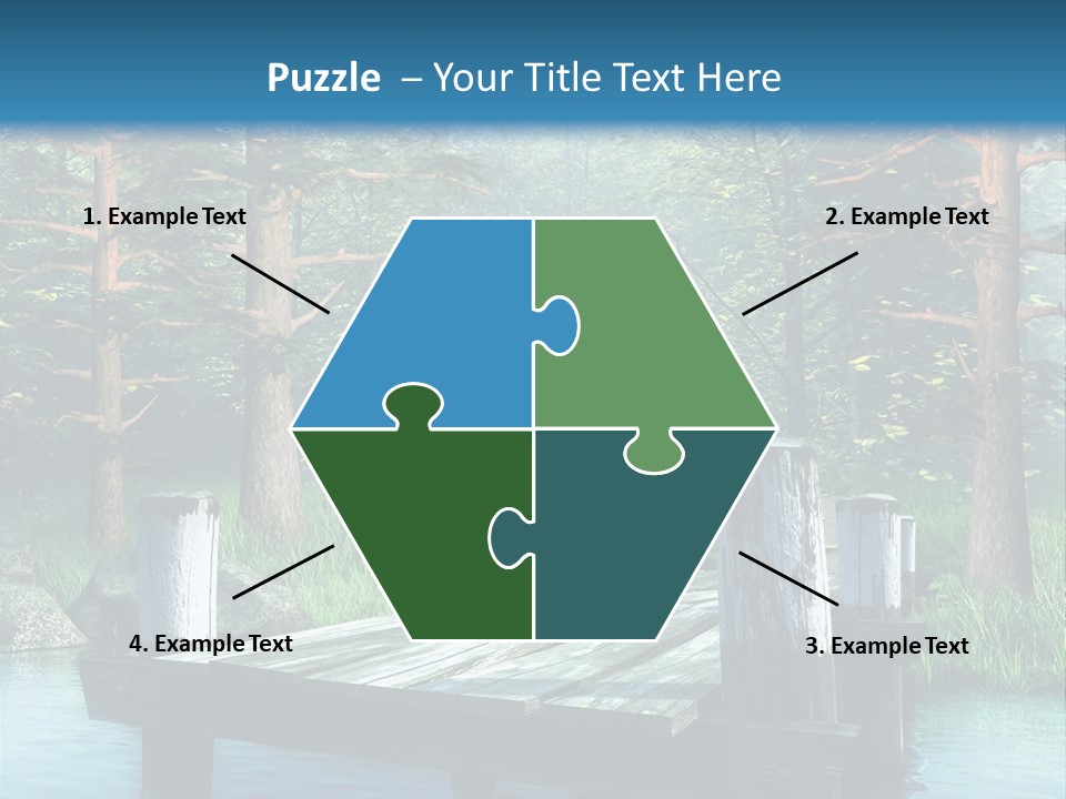 Sosna Drewniany Niebieski PowerPoint Template