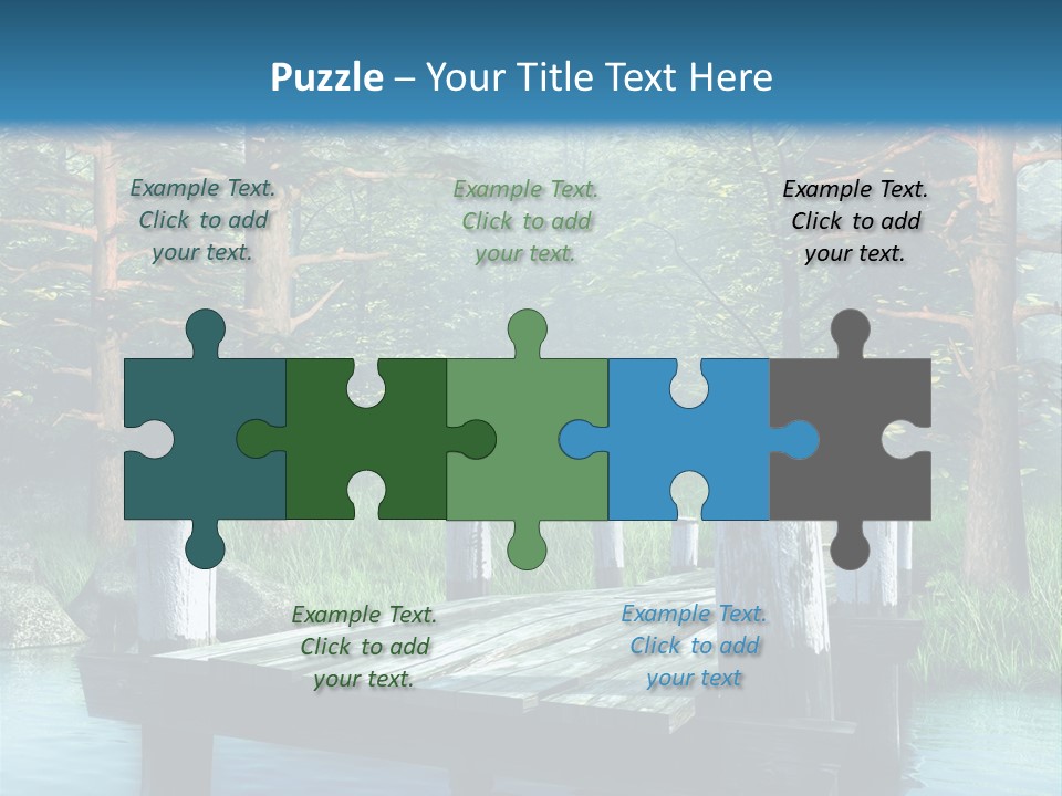 Sosna Drewniany Niebieski PowerPoint Template