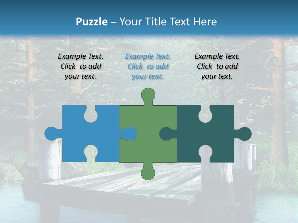 Sosna Drewniany Niebieski PowerPoint Template